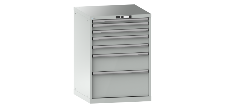 Armoire à tiroirs Lista 36x36E H 100 x L 71,7 x P 72,5 cm 7 tiroirs (1 x 5, 2 x 7,5, 2 x 10, 1 x 20 et 1 x 30 cm) Key Lock