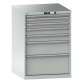 LISTA - Armoire à tiroirs 36x36E (LxPxH) 717x725x1000mm 7 tiroirs (1x50*/2x75/2x100/1x200/1x300) *75/200kg KEY Lock Gris clair RAL 7035
