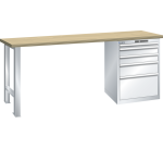 Lista - Établi 5 tiroirs plateau en hêtre H 85 x P 80 cm