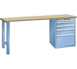 Lista - Établi 5 tiroirs plateau en hêtre H 85 x P 80 cm