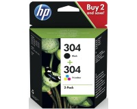 HP 304 - 2er-Pack - Schwarz, Farbe (Cyan, Magenta, Gelb) - original - Tintenpatrone