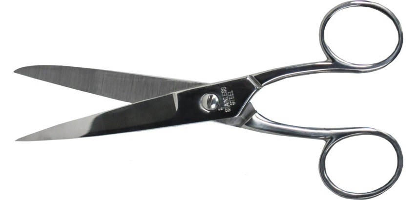 15 cm desk scissors, chrome-plated steel, symmetrical rings