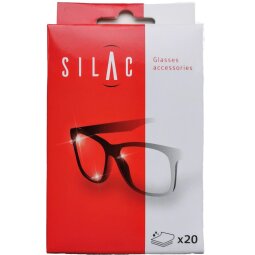 SILAC lingettes nettoyantes pour lunettes, boîte de 20 pièces