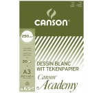 Canson Academy drawing paper, 250 g, size 29.7 x 42 cm, A3, pad of 20 sheets