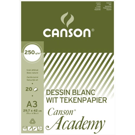 Canson Bloc de dessin Academy, ft 29,7 x 42 cm (A3)