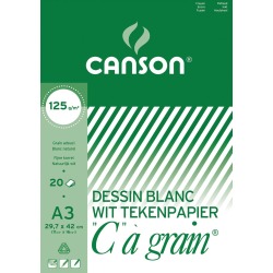 Canson bloc de dessin C à grain 125 g/m², ft 29,7 x 42 cm (A3)