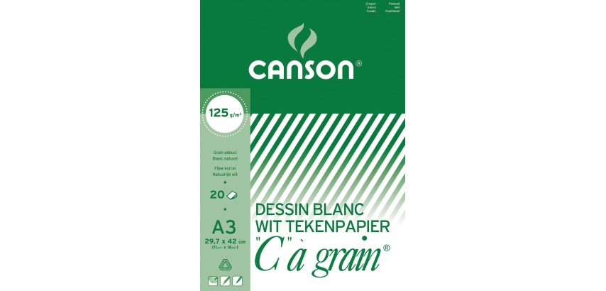 Canson drawing pad C à grain 125 g/m², size 29.7 x 42 cm (A3)
