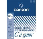 Canson bloc de dessin C à grain 224 g/m², ft 27 x 36 cm