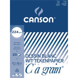 Canson bloc de dessin C à grain 224 g/m², ft 27 x 36 cm