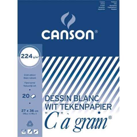 Canson bloc de dessin C à grain 224 g/m², ft 27 x 36 cm