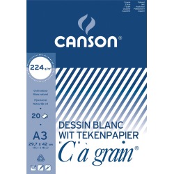 Canson bloc de dessin C à grain, 224 g/m², ft 29,7 x 42 cm (A3)