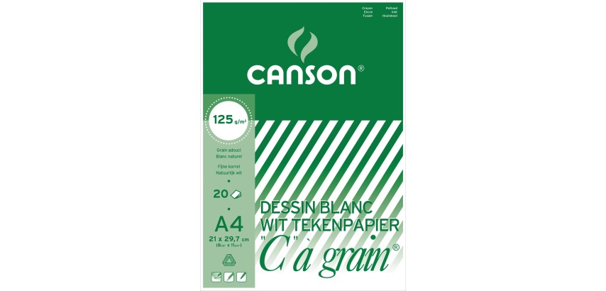 Canson drawing pad C à grain 125 g/m², size 21 x 29.7 cm (A4)