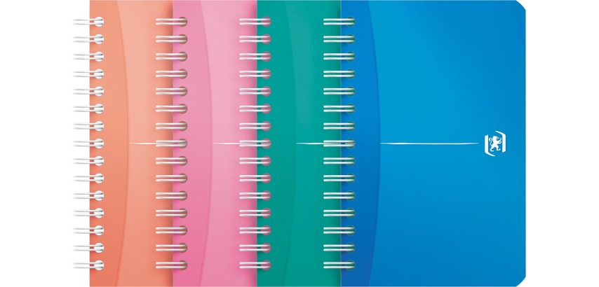 Oxford Office My Colours cahier de notes, 180 pages, ft 9 x 14 cm, quadrillé 5 mm, couleurs assorties