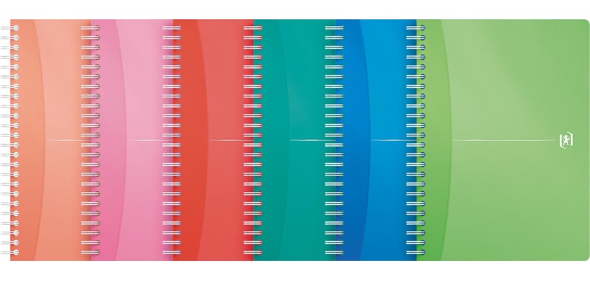 Oxford Office My Colours cahier à reliure spirale, 180 pages, ft A5, quadrillé 5 mm, couleurs assorties