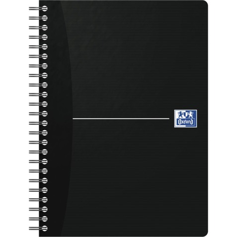 Oxford Office Essentials spiraalschrift, 180 bladzijden, ft A5, gelijnd, zwart
