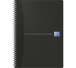 Oxford Office Essentials spiral-bound notebook, 180 pages, A4 size, lined, black