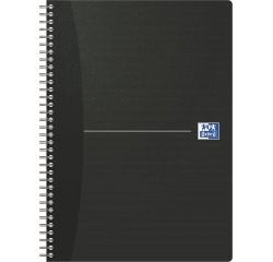 Oxford Office Essentials cahier à reliure spirale, 180 pages, ft A4, ligné, noir