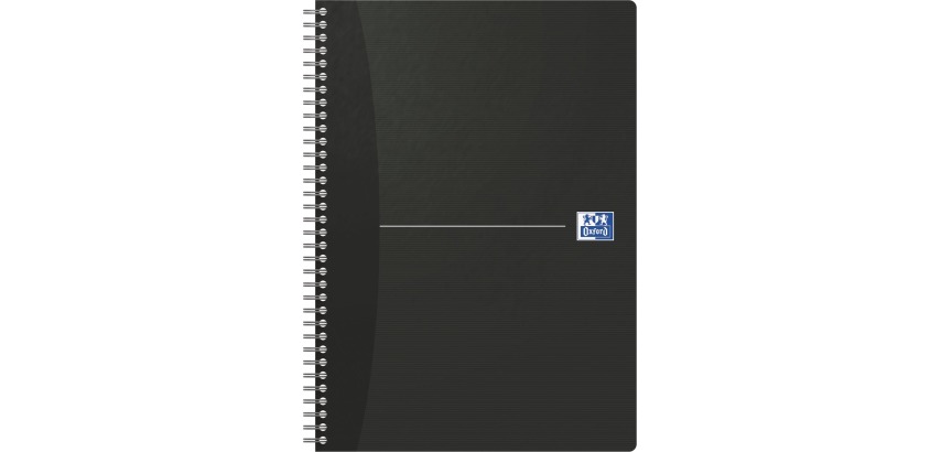 Oxford Office Essentials spiraalschrift, 180 bladzijden, ft A4, gelijnd, zwart