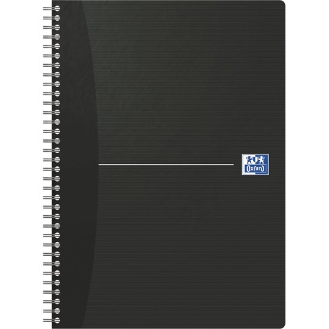 Oxford Office Essentials spiraalschrift, 180 bladzijden, ft A4, gelijnd, zwart