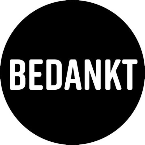 KP étiquette "Bedankt", diamètre 40 mm, rouleau de 250 pièces