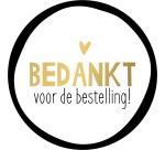 KP étiquette "Bedankt voor de bestelling", diamètre 40 mm, rouleau de 250 pièces