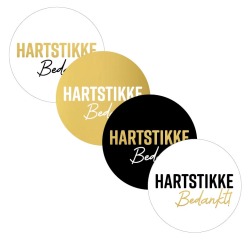 KP étiquette "Hartstikke Bedankt", diamètre 40 mm, 4 variantes, rouleau de 250 pièces