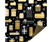 Papier cadeau Holiday noir/or, 30 cm x 100 m