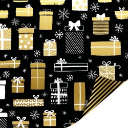 Papier cadeau Holiday noir/or, 50 cm x 100 m