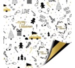 KP geschenkpapier Black & Gold, 70 cm x 2 m, geassorteerde kleuren