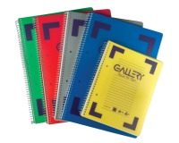 Gallery Traditional spiraalschrift ft A5, geruit 5 mm, geassorteerde kleuren, 160 bladzijden