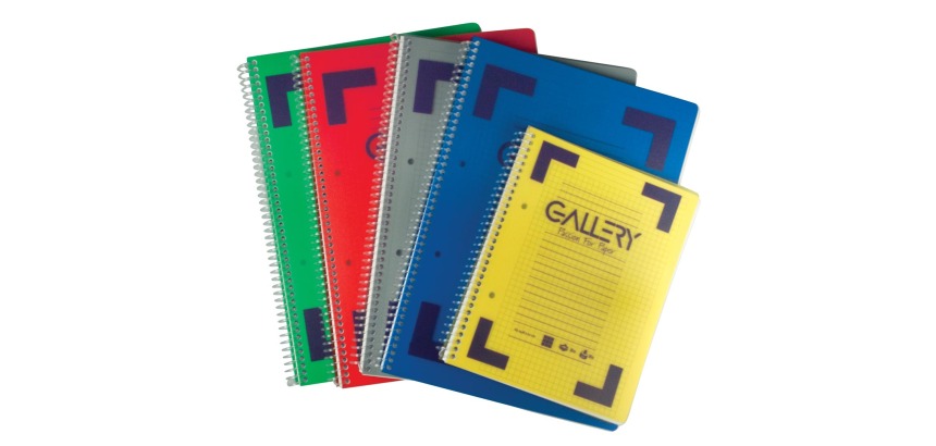 Gallery Traditional spiraalschrift ft A5, geruit 5 mm, geassorteerde kleuren, 160 bladzijden