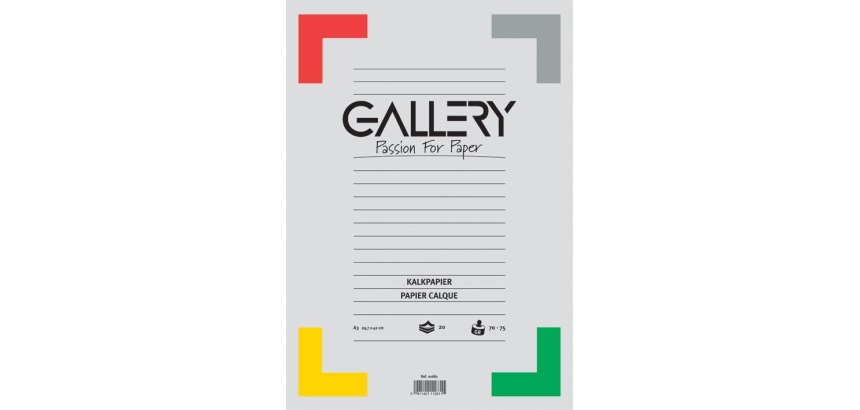 Galerie Transparentpapier, Format 29,7 x 42 cm (A3), Block mit 20 Blättern