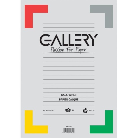 Gallery kalkpapier, ft 29,7 x 42 cm (A3), blok van 20 vel