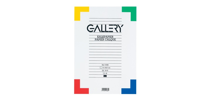 Gallery Transparentpapier, Format 21 x 29,7 cm (A4), Block mit 20 Blättern