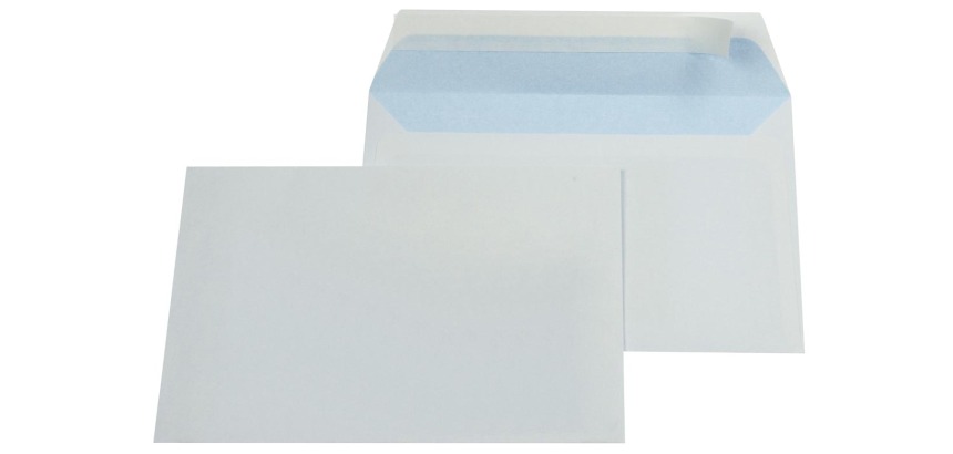 Gallery enveloppes, ft 114 x 162 mm (C6), bande adhésive, intérieur bleu