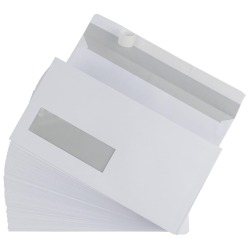 Gallery enveloppes ft 110 x 220 mm (DL) bande adhésive, fenêtre à gauche (ft 30 x 100 mm)  (boîte dist...