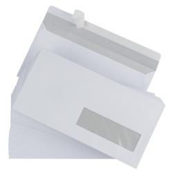 Gallery enveloppen ft 110 x 220 mm, venster rechts, stripsluiting, doos van 500 stuks