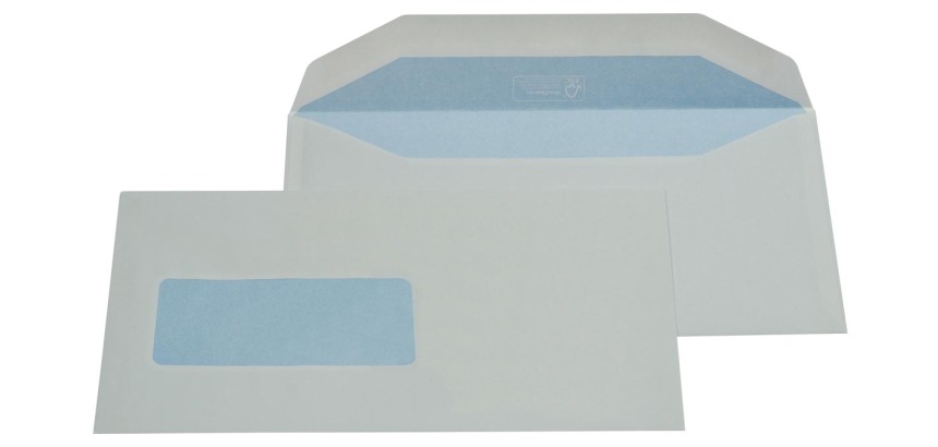 Gallery envelopes ft 114 x 229 mm gummed, window on the left (ft 40 x 110 mm)