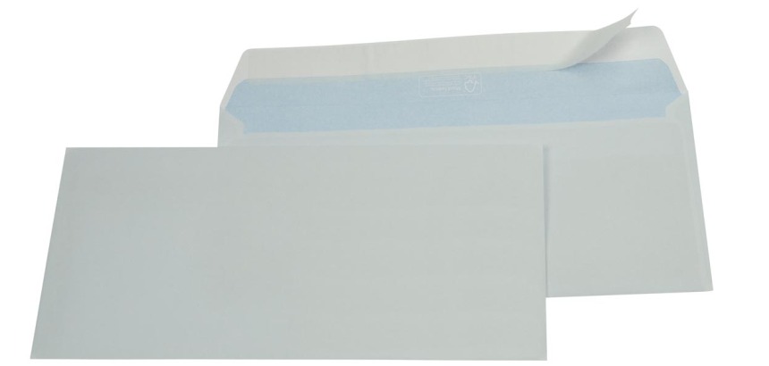 Gallery enveloppes, ft 114 x 229 mm, bande adhésive, boîte de 500 pièces