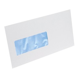 Gallery enveloppes, ft 114 x 229 mm, bande adhésive, fenêtre à gauche (ft 40 x 110 mm)