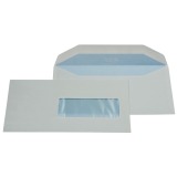 Gallery envelopes, size 114 x 229 mm, gummed, right window (size 40 x 110 mm)