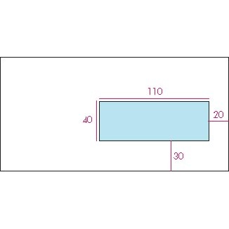 Gallery enveloppen ft 114 x 229 mm, met venster rechts (ft 40 x 110 mm), gegomd, doos van 500 stuks