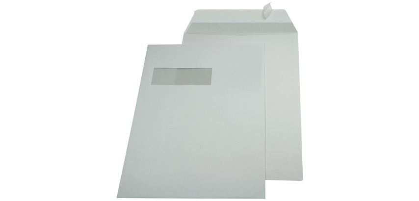 Gallery enveloppes ft 229 x 324 mm (C4) bande adhésive, fenêtre à gauche (ft 40 x 110 mm)