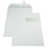 Gallery enveloppen ft 229 x 324 mm, venster rechts, stripsluiting, binnenzijde grijs, doos van 250 stuks