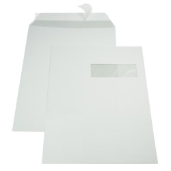Gallery enveloppes, ft 229 x 324 mm (C4), bande adhésive, fenêtre à droite (ft 40 x 110 mm)