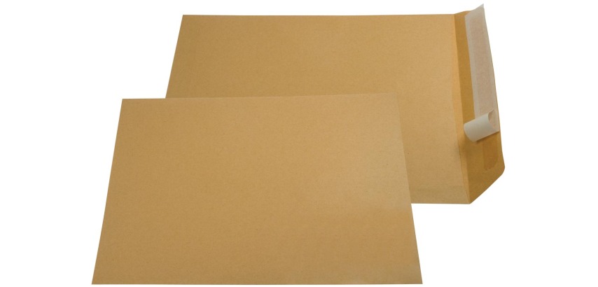 Gallery Kraft envelopes, 230 x 310 mm, adhesive strip, box of 250 pieces