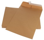 Gallery Kraft envelopes, 250 x 353 mm, adhesive strip, box of 250 pieces