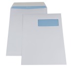 Gallery envelopes, 230 x 310 mm, adhesive strip, window on the right