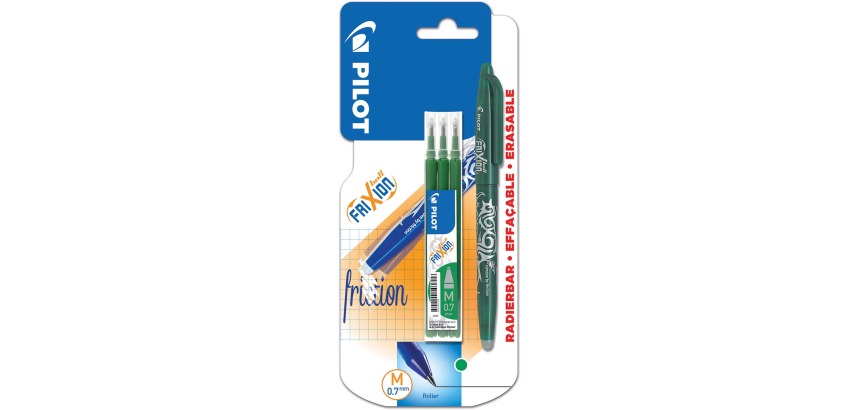 PILOT FriXion Roller Medium grün 1 Stück + 3 Nachfüllungen