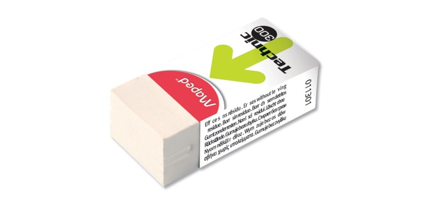 Maped gomme Technic 300 avec fourreau carton et emballage cellophane, boîte de 36 pièces